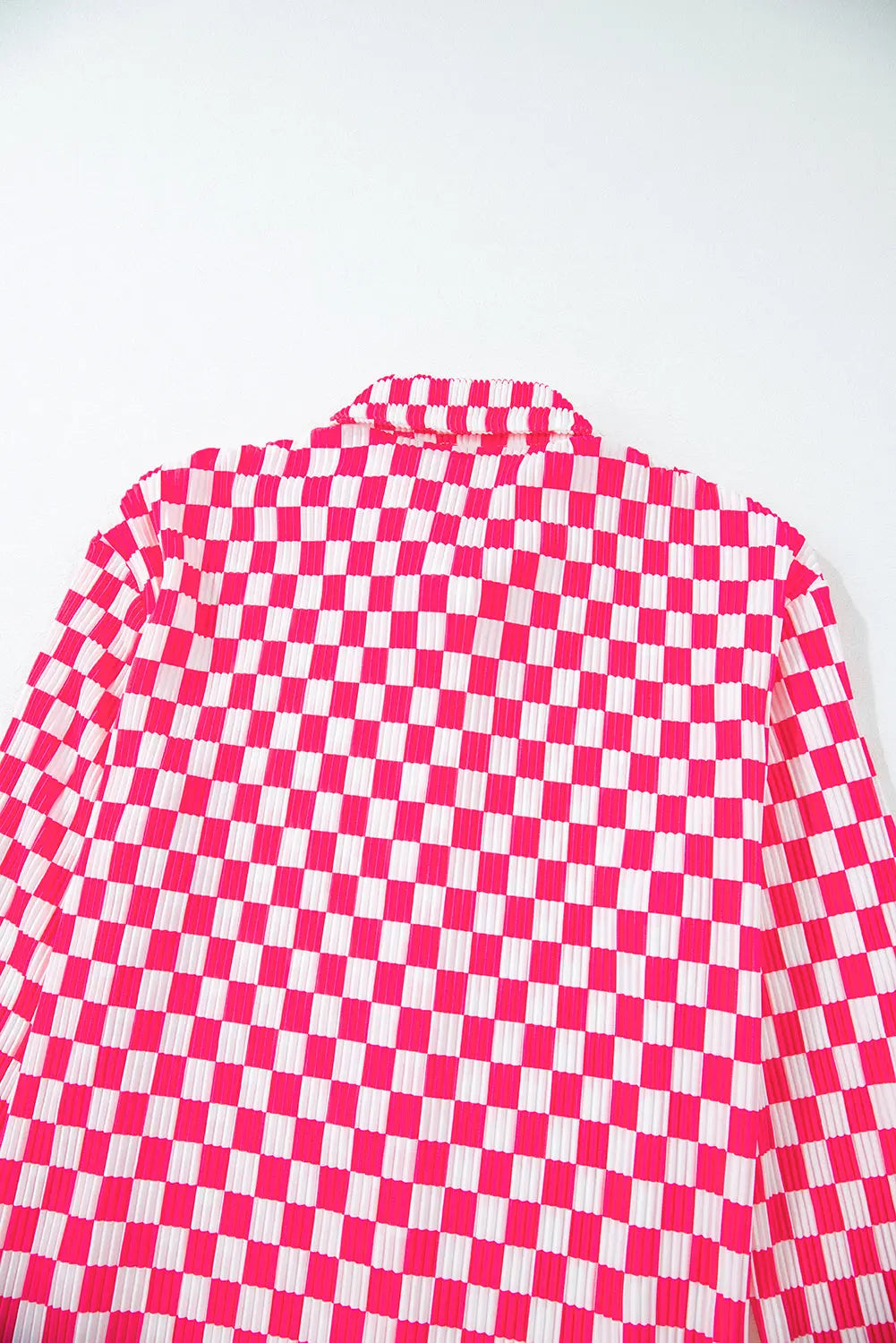 Pink Checkered Buttoned Shirt and High Waist Trousers Pajama Set eAura