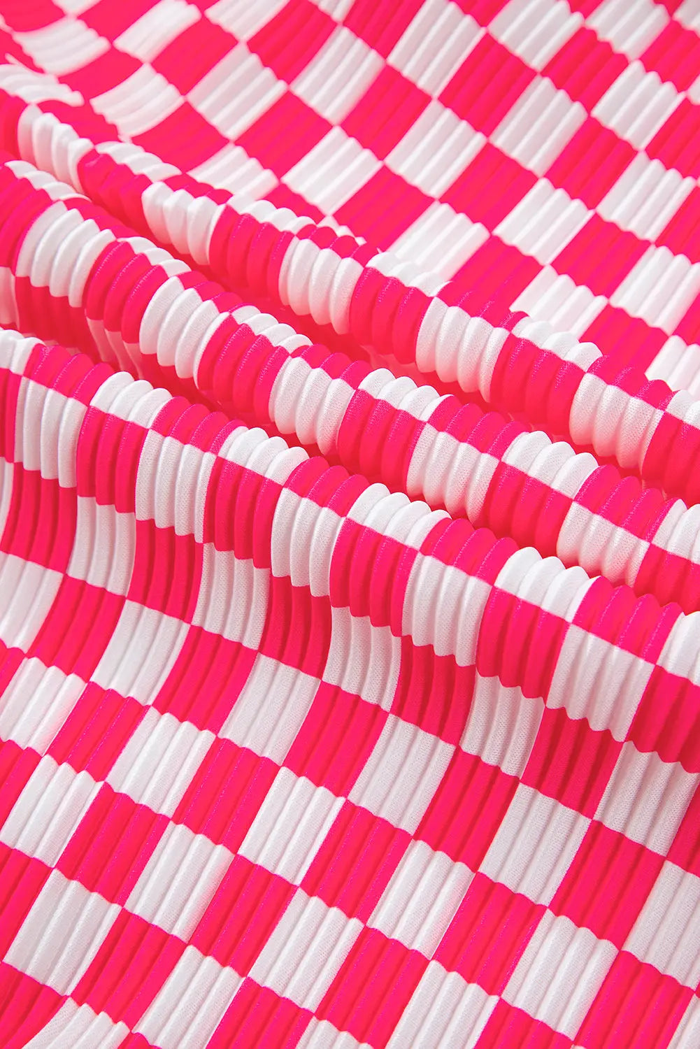 Pink Checkered Buttoned Shirt and High Waist Trousers Pajama Set eAura