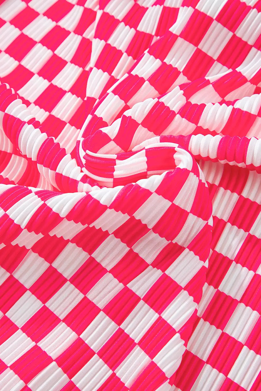 Pink Checkered Buttoned Shirt and High Waist Trousers Pajama Set eAura