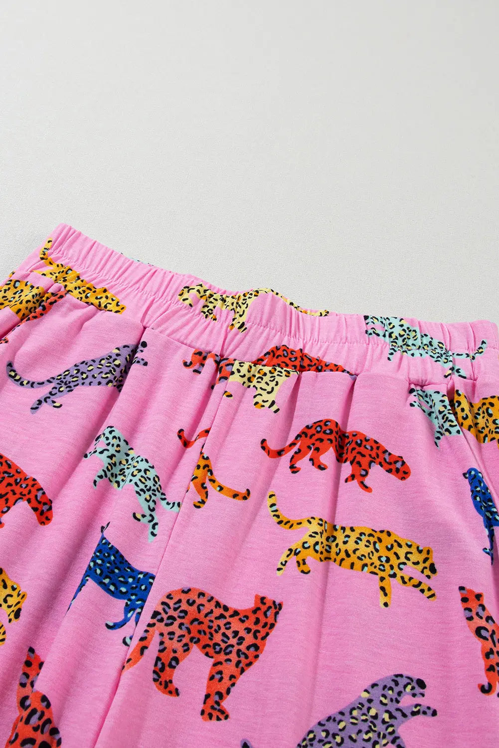 Pink Cheetah Print Shirt and Trousers Pyjama Set eAura