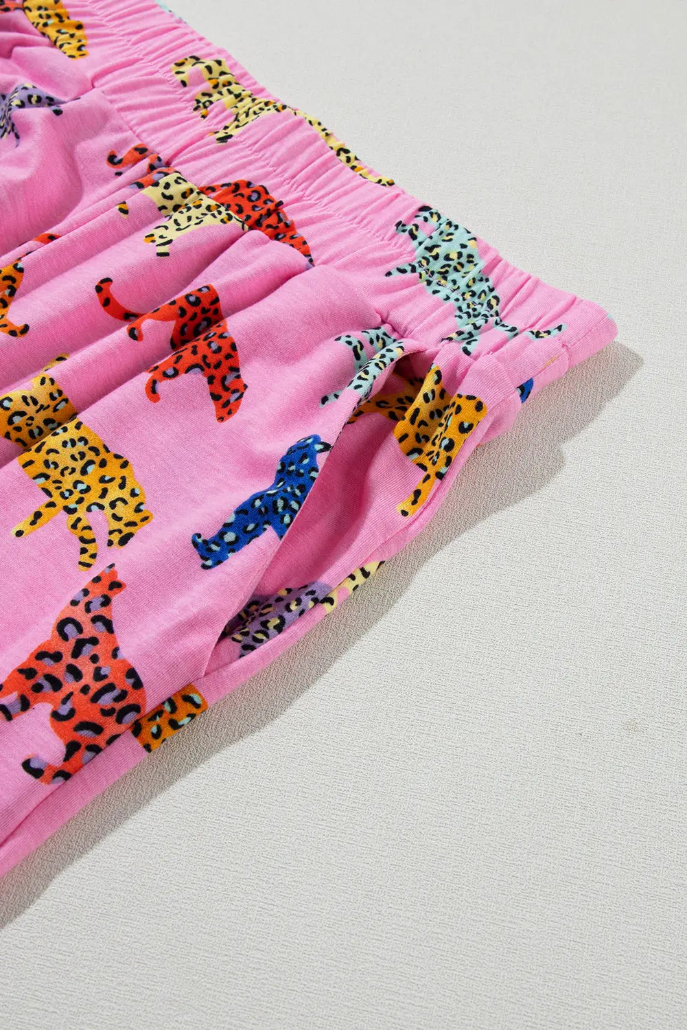 Pink Cheetah Print Shirt and Trousers Pyjama Set eAura