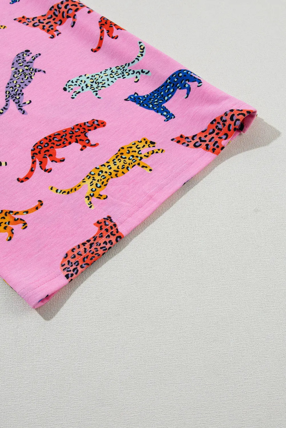 Pink Cheetah Print Shirt and Trousers Pyjama Set eAura
