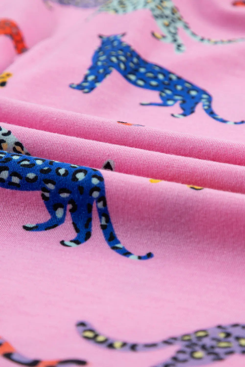 Pink Cheetah Print Shirt and Trousers Pyjama Set eAura