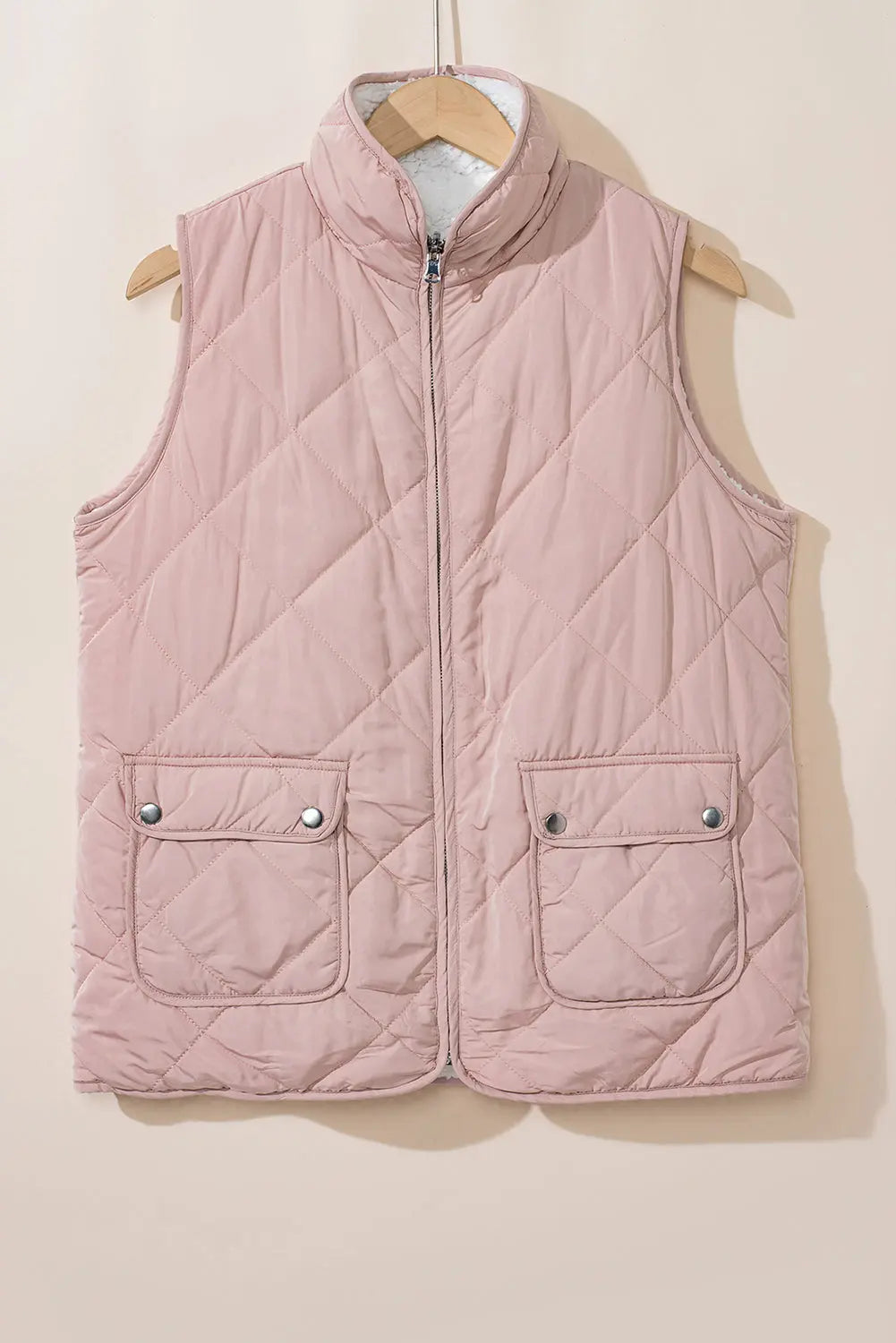 Pink Fleece Lined Quilted Gilet eAura