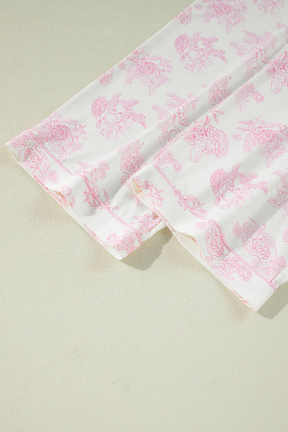 Pink Floral Long Sleeve and Trousers Pyjamas Set eAura