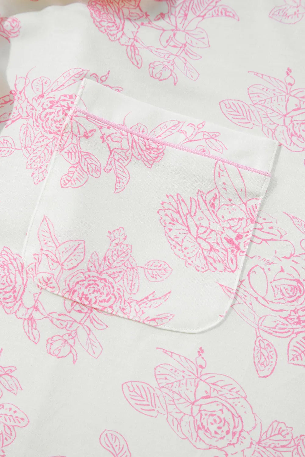 Pink Floral Long Sleeve and Trousers Pyjamas Set eAura
