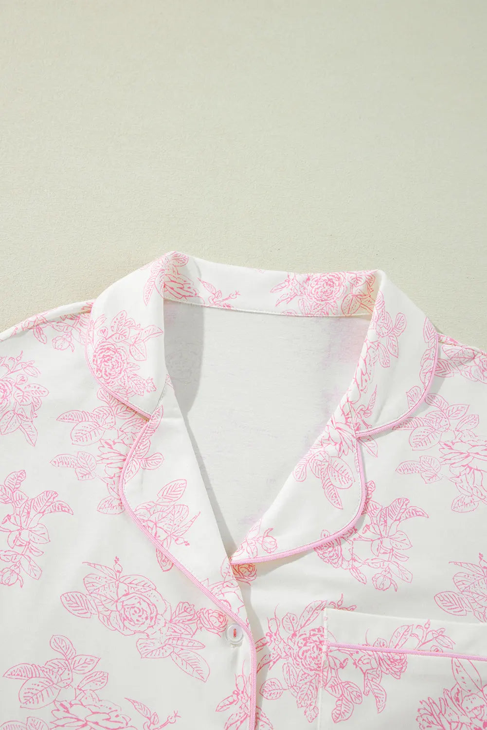 Pink Floral Long Sleeve and Trousers Pyjamas Set eAura
