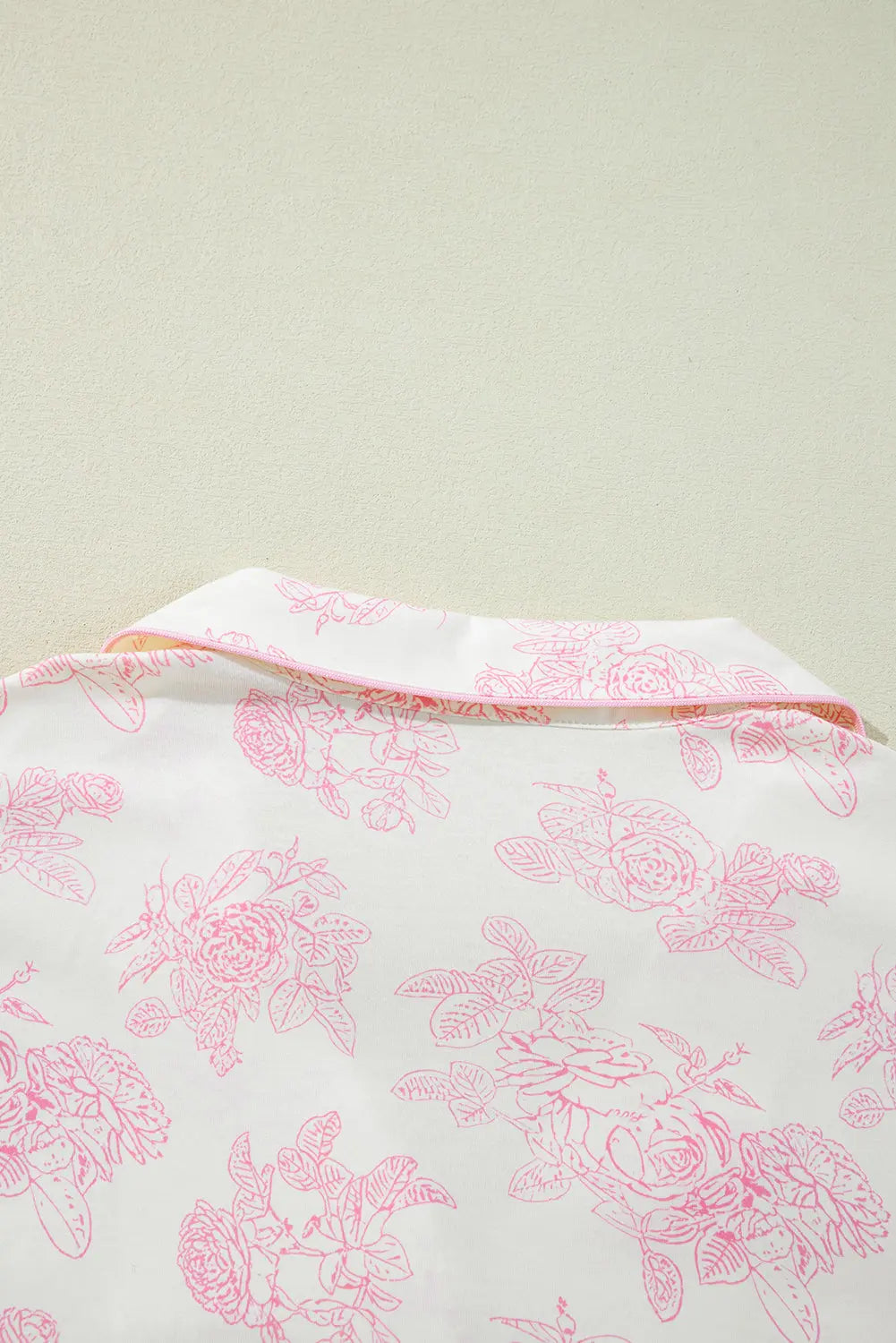 Pink Floral Long Sleeve and Trousers Pyjamas Set eAura