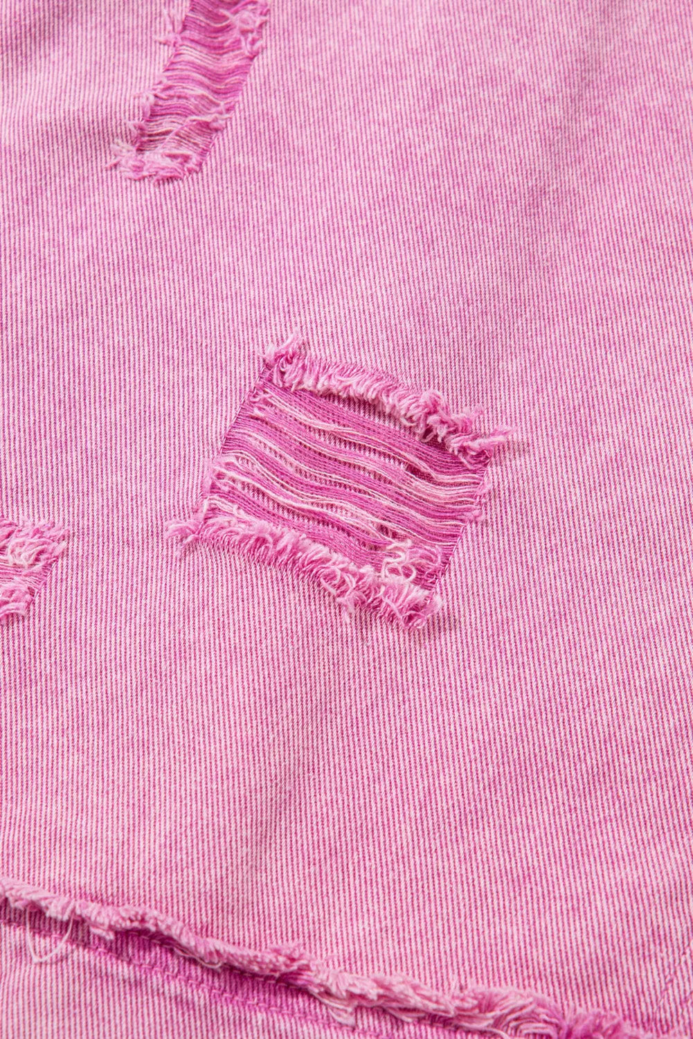 Pink Lace Patchwork Distressed Buttoned Denim Jacket eAura