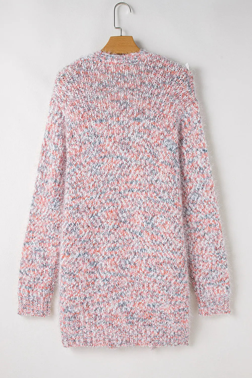 Pink Multicolor Confetti Open Front Knit Cardigan Beagle Boutique Fashion Outlet