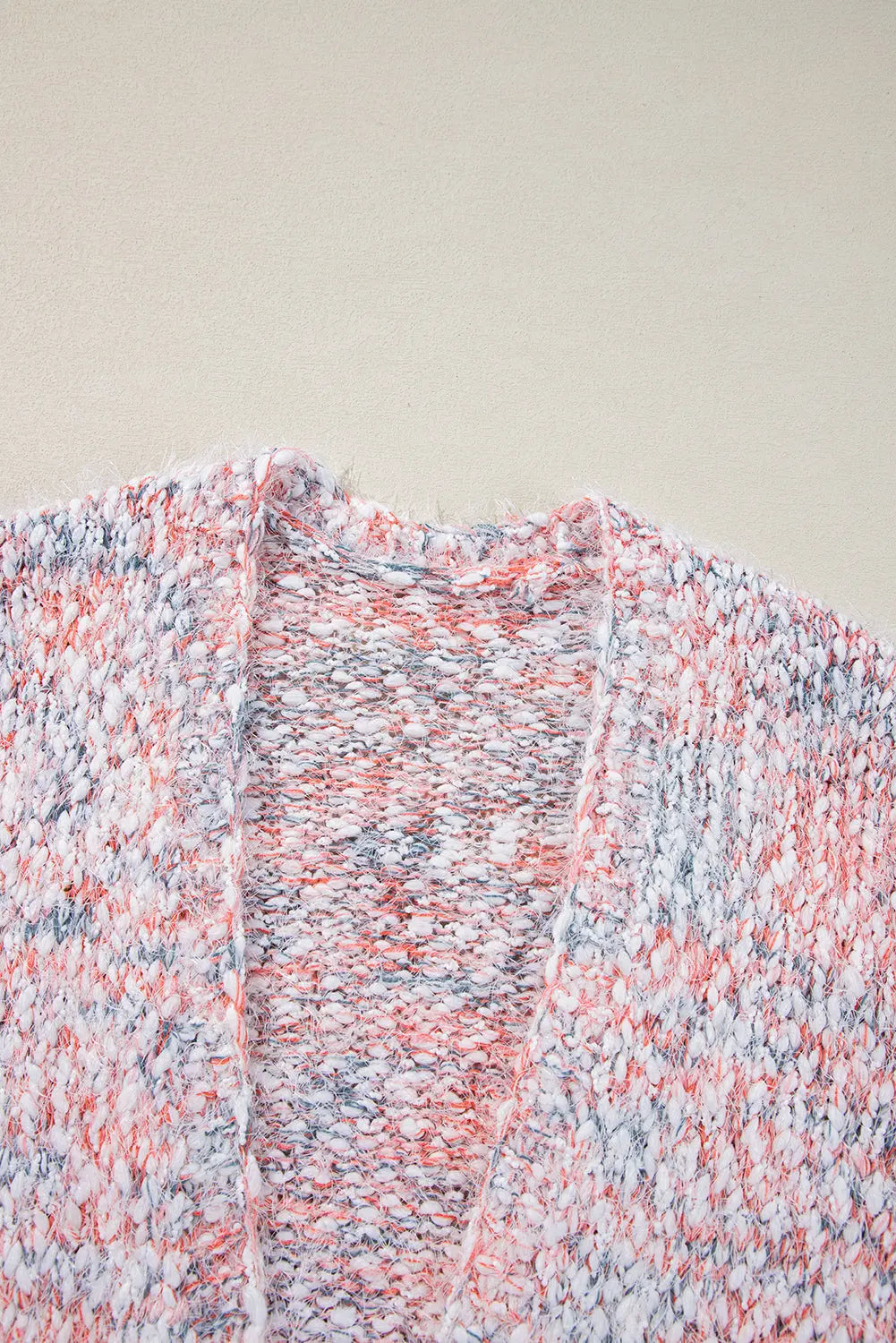 Pink Multicolor Confetti Open Front Knit Cardigan Beagle Boutique Fashion Outlet