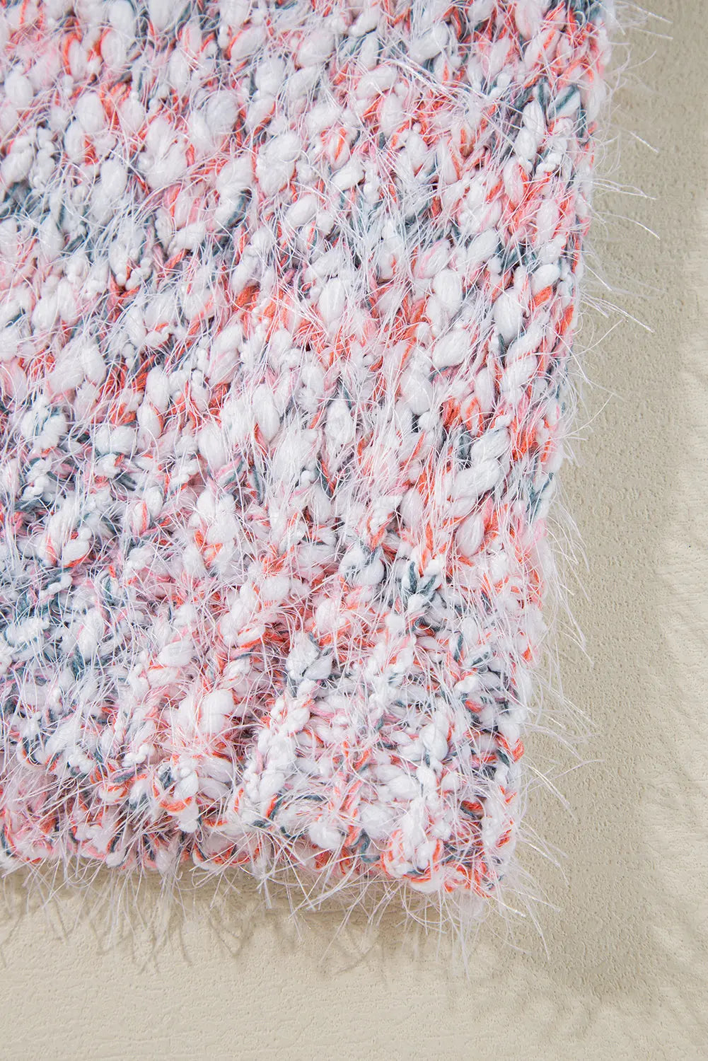 Pink Multicolor Confetti Open Front Knit Cardigan Beagle Boutique Fashion Outlet