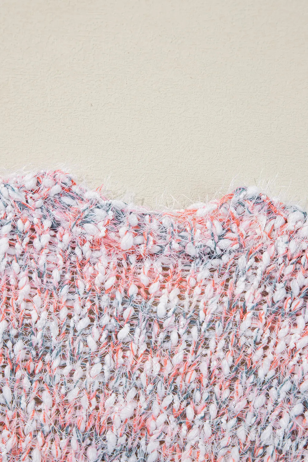 Pink Multicolor Confetti Open Front Knit Cardigan Beagle Boutique Fashion Outlet