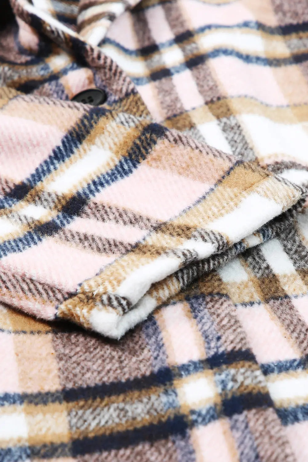 Pink Plaid Button Up Lapel Jacket eAura