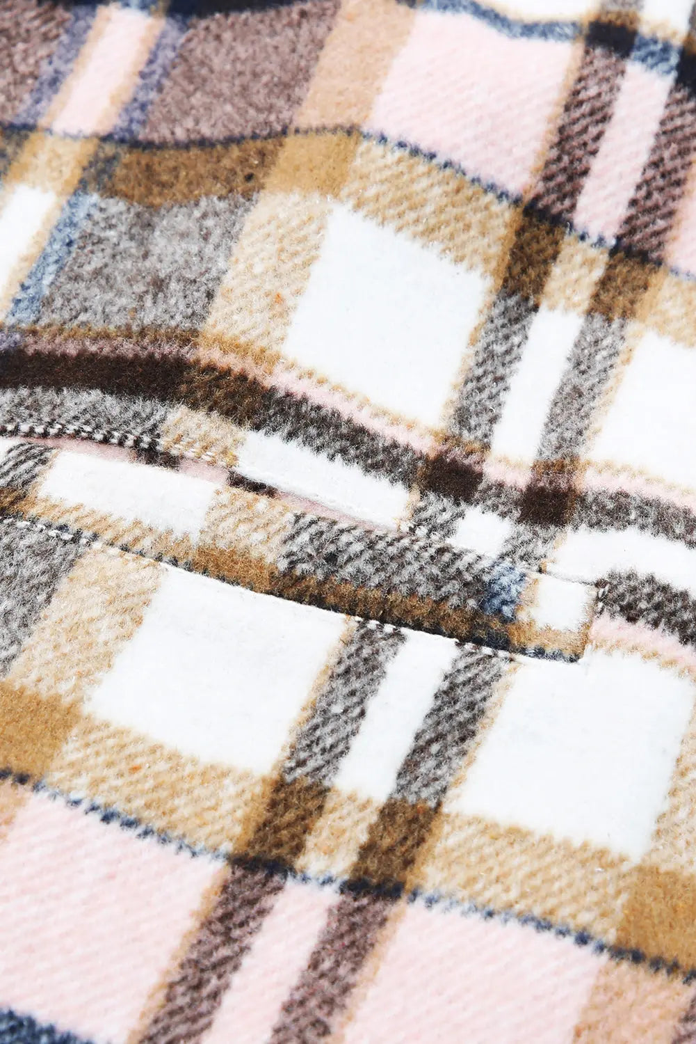 Pink Plaid Button Up Lapel Jacket eAura