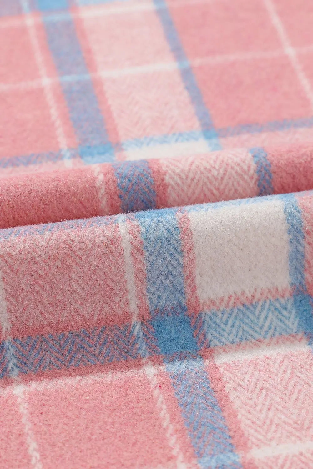 Pink Plaid Flap Pocket Flannel Shacket eAura