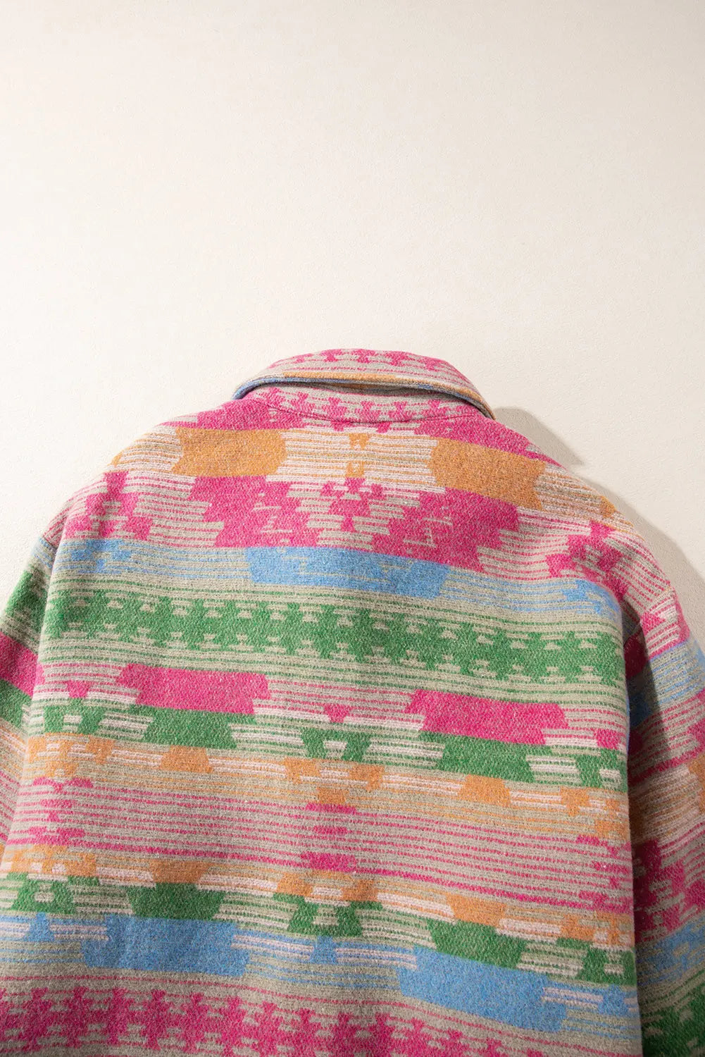 Pink Plus Size Aztec Printed Flap Pocket Shacket Beagle Boutique Fashion Outlet