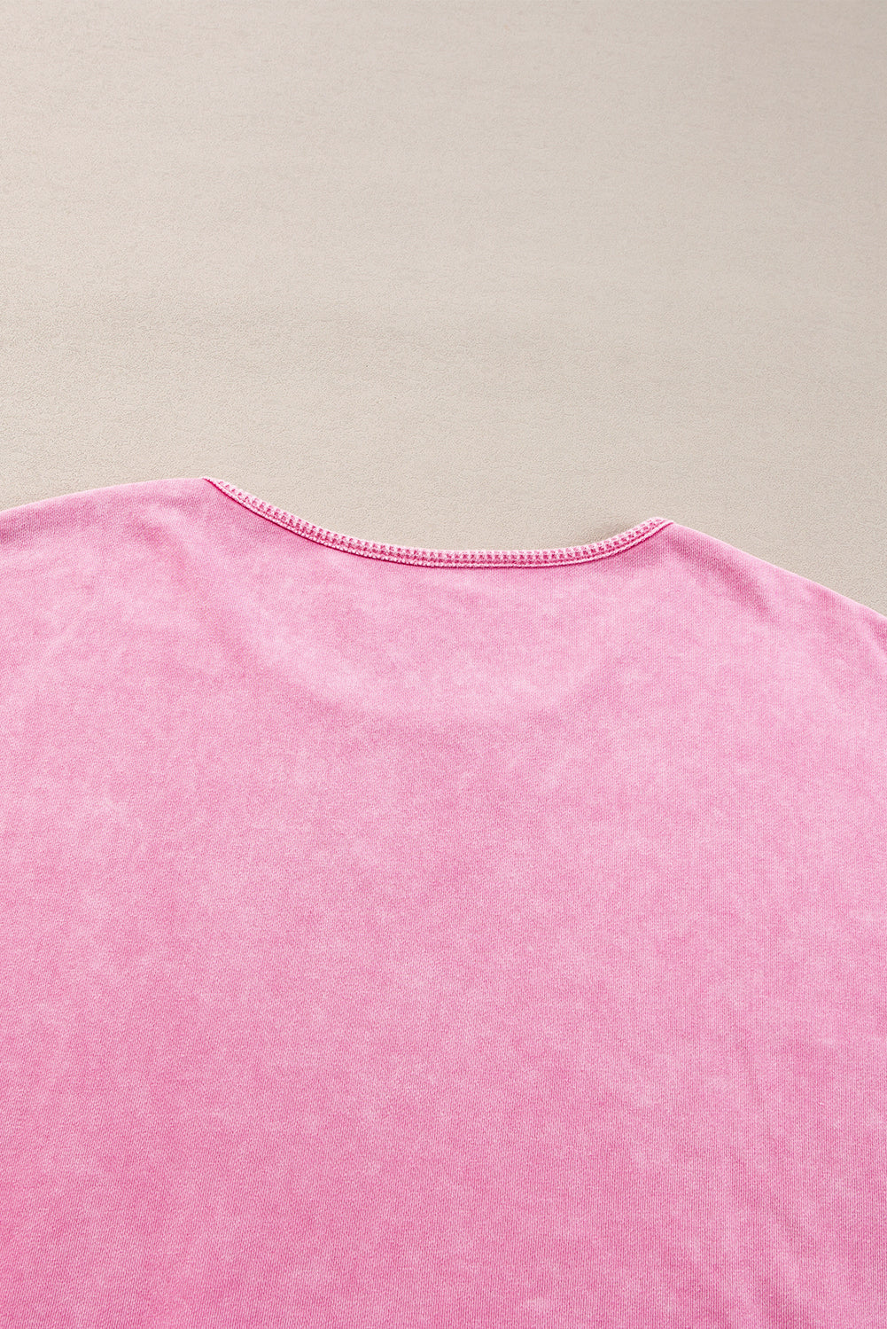 Pink Plus Size Mineral Wash Drop Shoulder Round Neck Sweatshirt - eAura