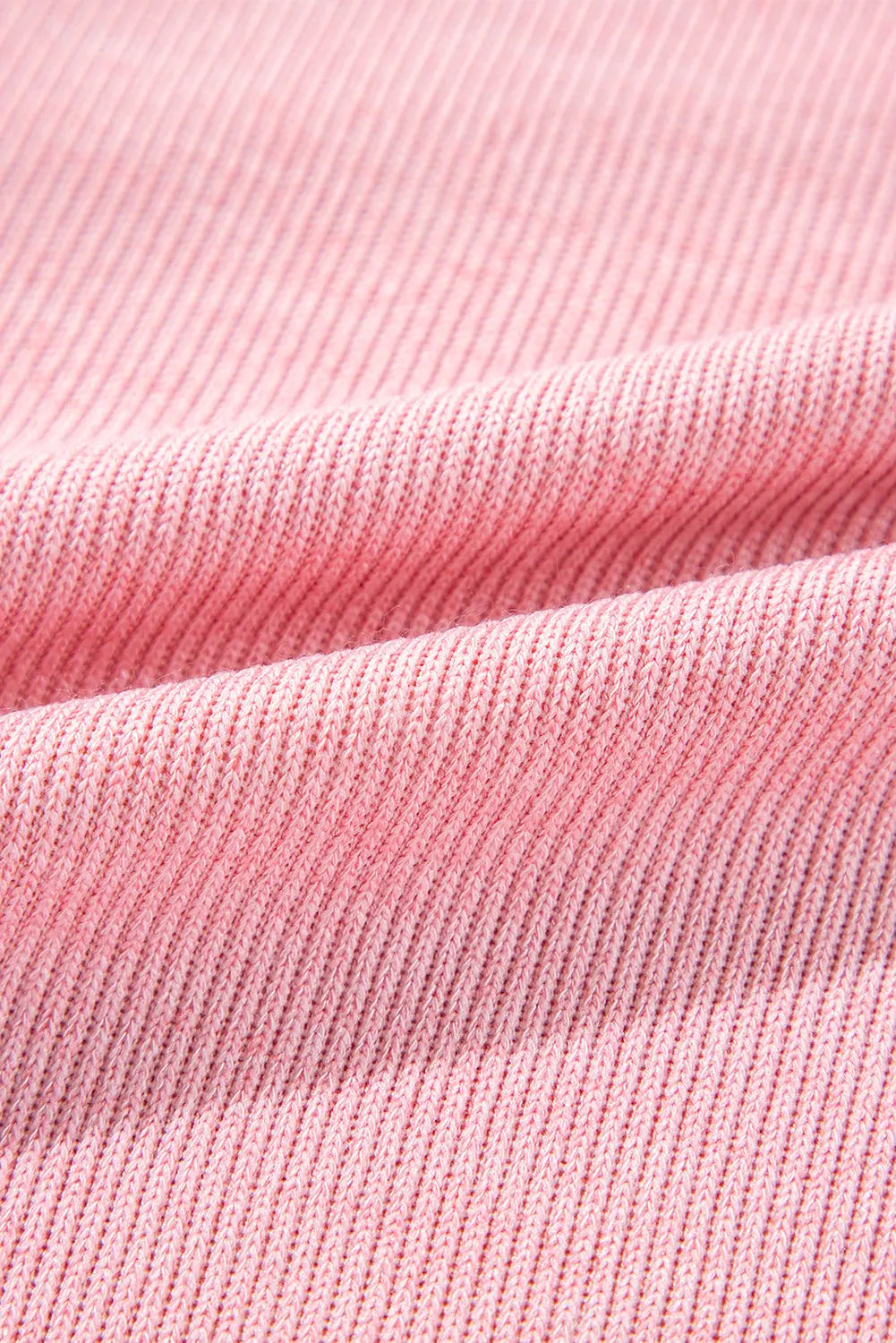 Pink Ribbed Knit Collared Henley Top with Chest Pocket - BB Fashion Outlet
