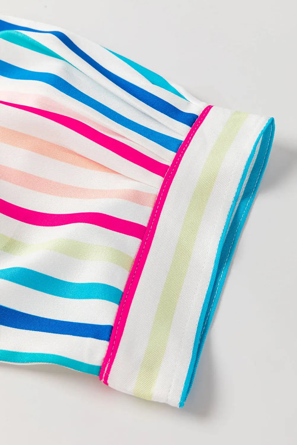 Pink Stripe 3/4 Sleeve Button Up Casual Shirt - eAura