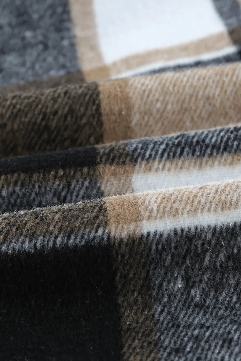 Plaid Print Buttoned Shirt Jacket eAura