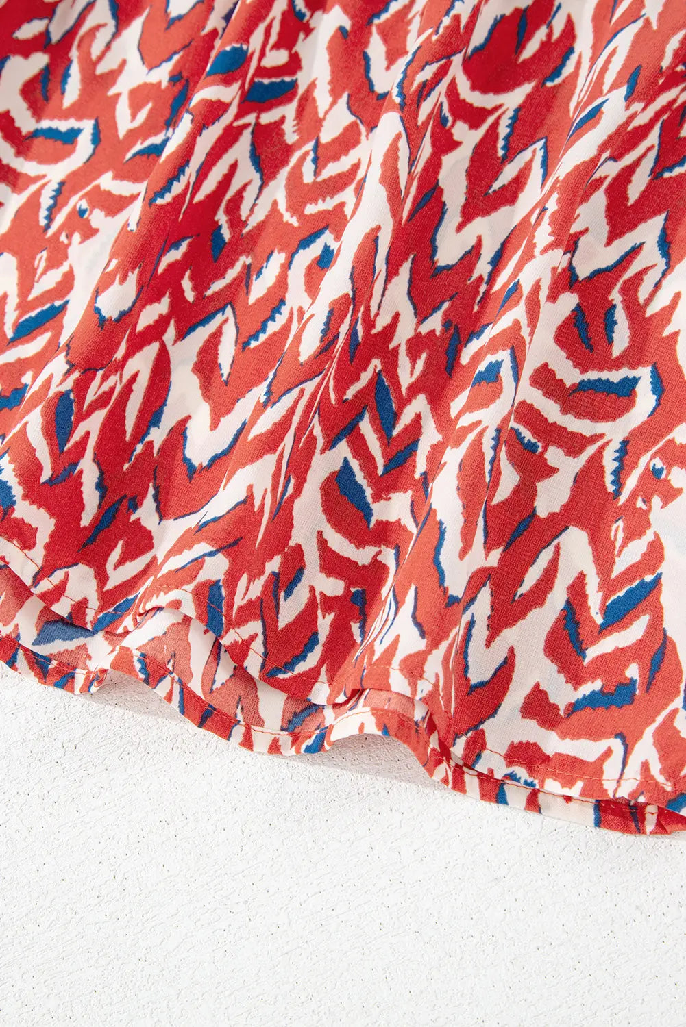 Plus Size Abstract Print Notch V Neck High Waist Maxi Dress Beagle Boutique Fashion Outlet