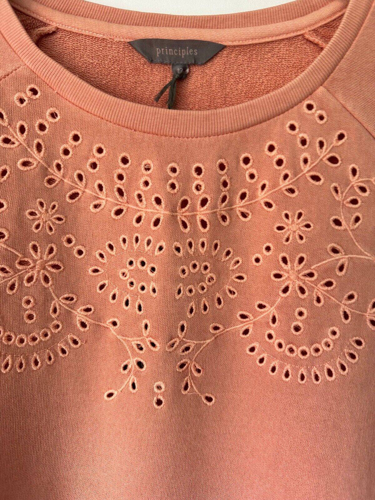 Principles Broderie Sweatshirt Orange Sizes 10, 12, 14, 16, 18, 20, 22, 24, 26 - BB Fashion Outlet