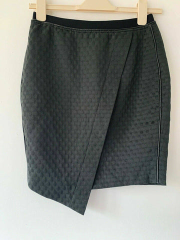 Proudmade Asymmetric Black Skirt Short mini skirt Leather Trims - BB Fashion Outlet