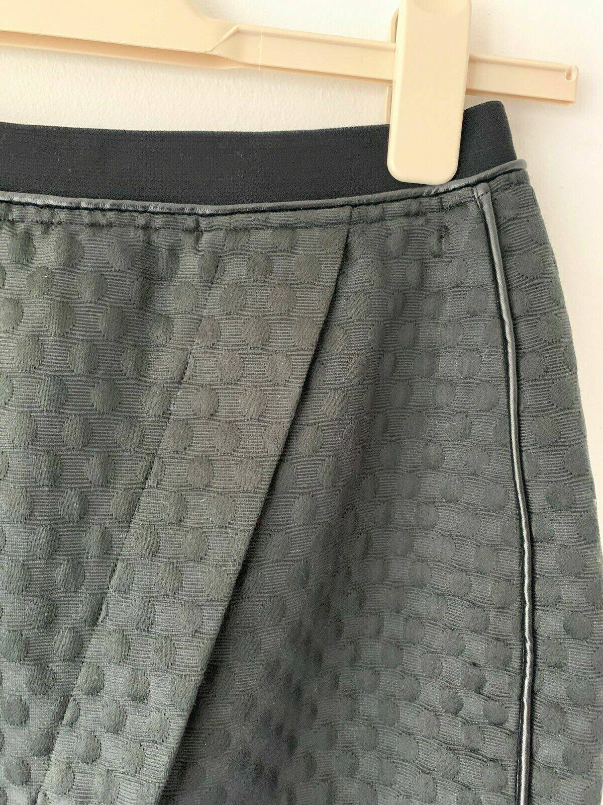 Proudmade Asymmetric Black Skirt Short mini skirt Leather Trims - BB Fashion Outlet