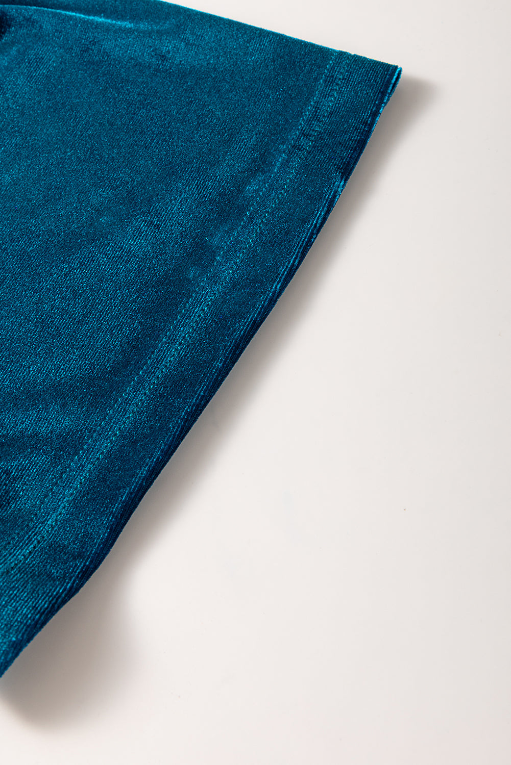 Prussian Blue Velvet Short Sleeve Shirred Waist Tiered Maxi Dress - Dresses/Maxi Dresses