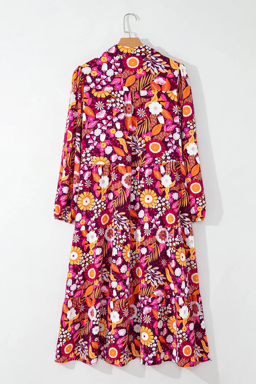 Purple Collared Tiered Flowy Long Dress Beagle Boutique Fashion Outlet