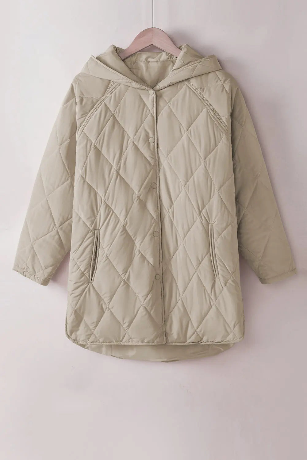 Quilted Snap Button Hooded Coat - eAura