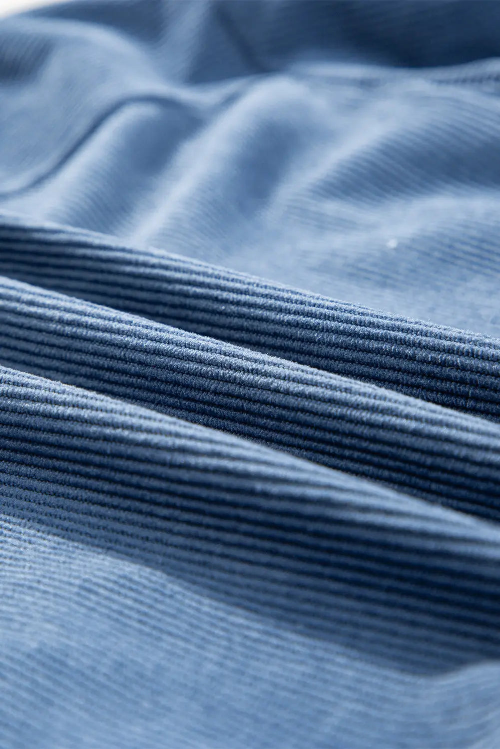 Real Teal Corduroy Drawstring Hooded Pocket Zip Up Jacket - eAura