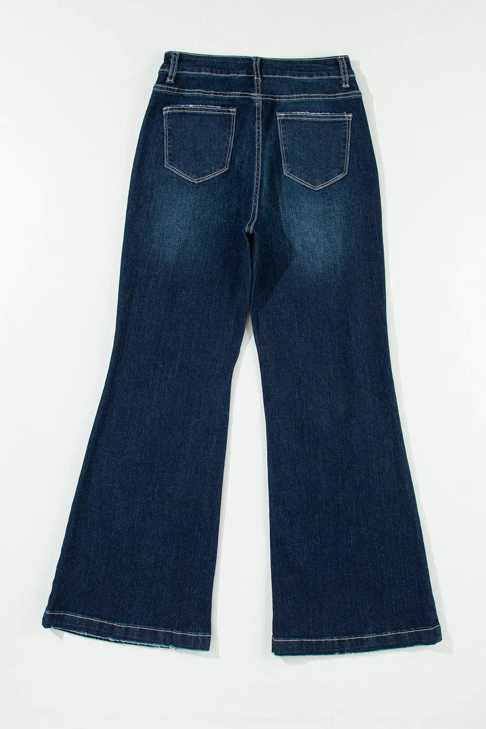 Real Teal High Rise Ripped Bell Bottom Jeans eAura