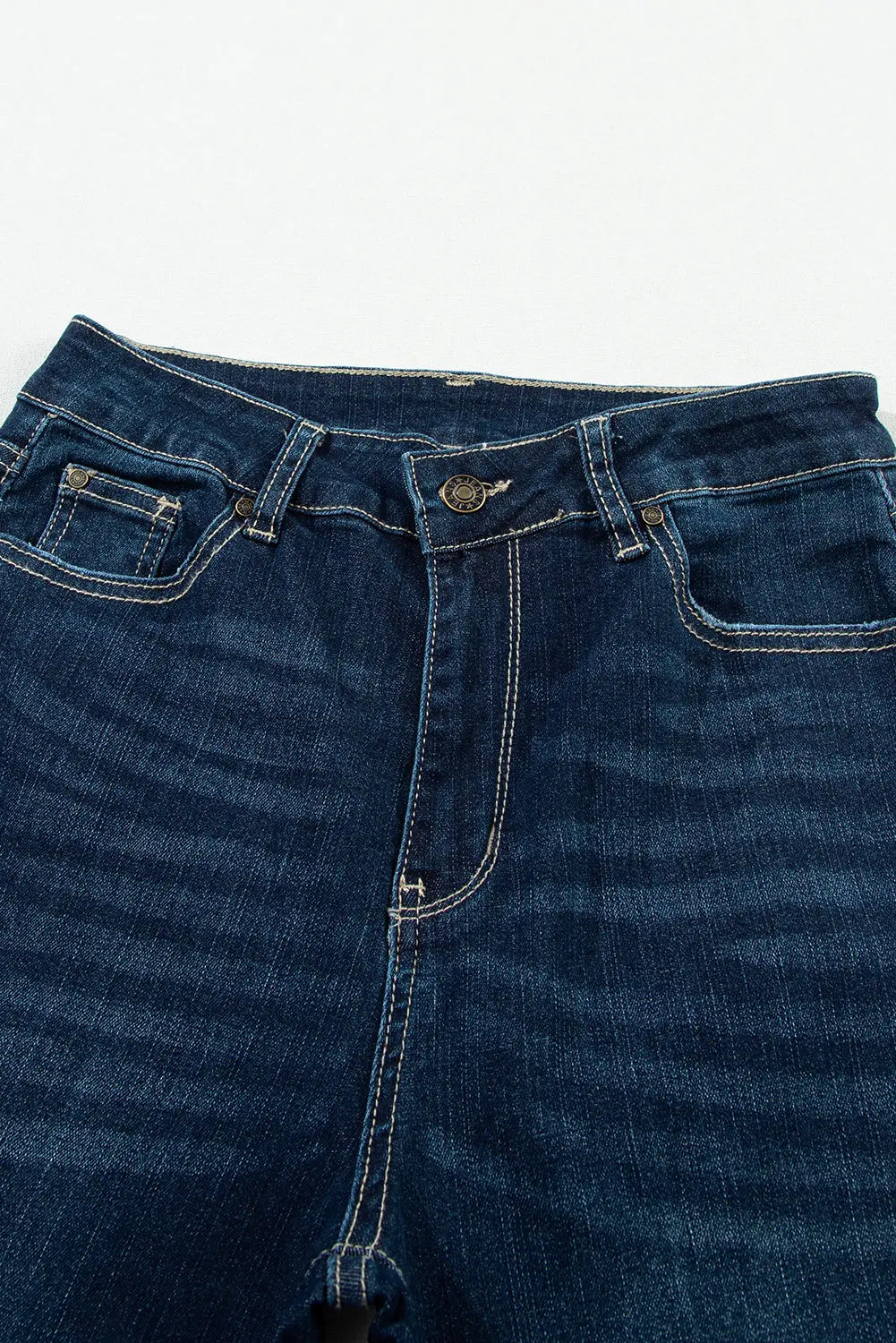 Real Teal High Rise Ripped Bell Bottom Jeans eAura