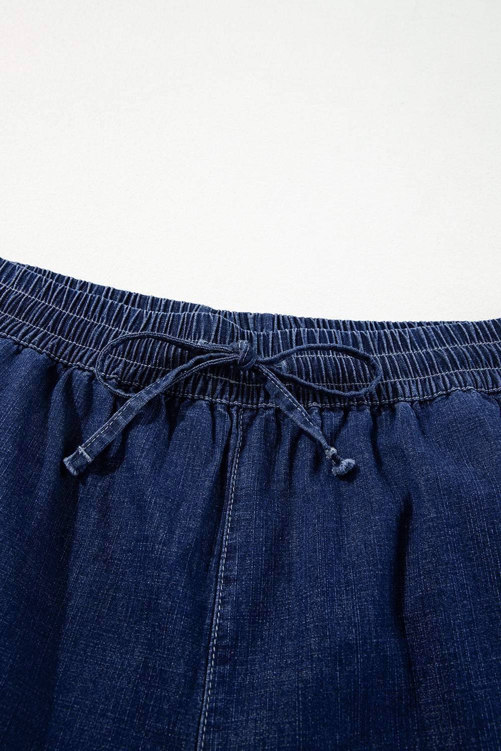 Real Teal Plus Size Drawstring High Waist Wide Leg Casual Jeans - Size/Plus Bottoms