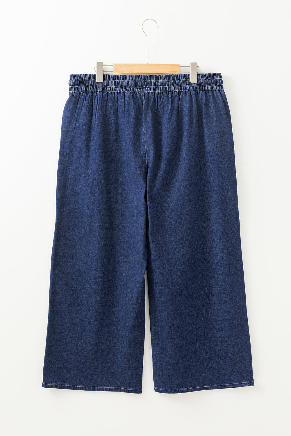 Real Teal Plus Size Drawstring High Waist Wide Leg Casual Jeans - Size/Plus Bottoms