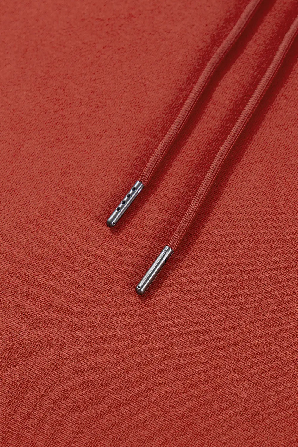 Red Clay Drop Shoulder Pocketed Baggy Drawstring Hoodie - eAura