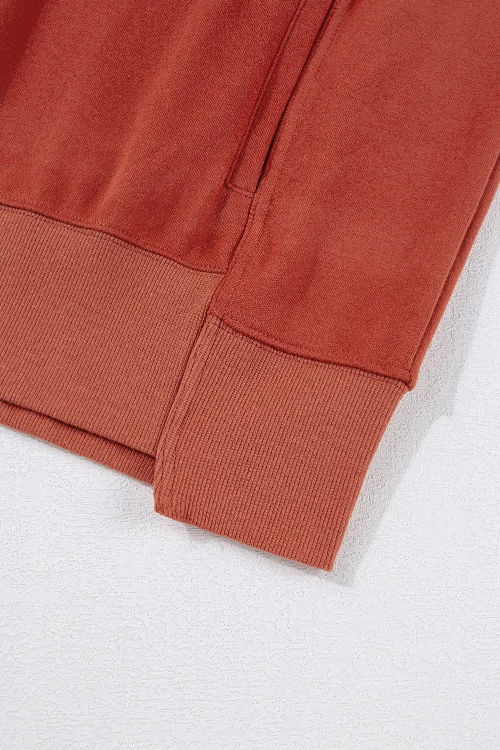 Red Clay Drop Shoulder Pocketed Baggy Drawstring Hoodie - eAura