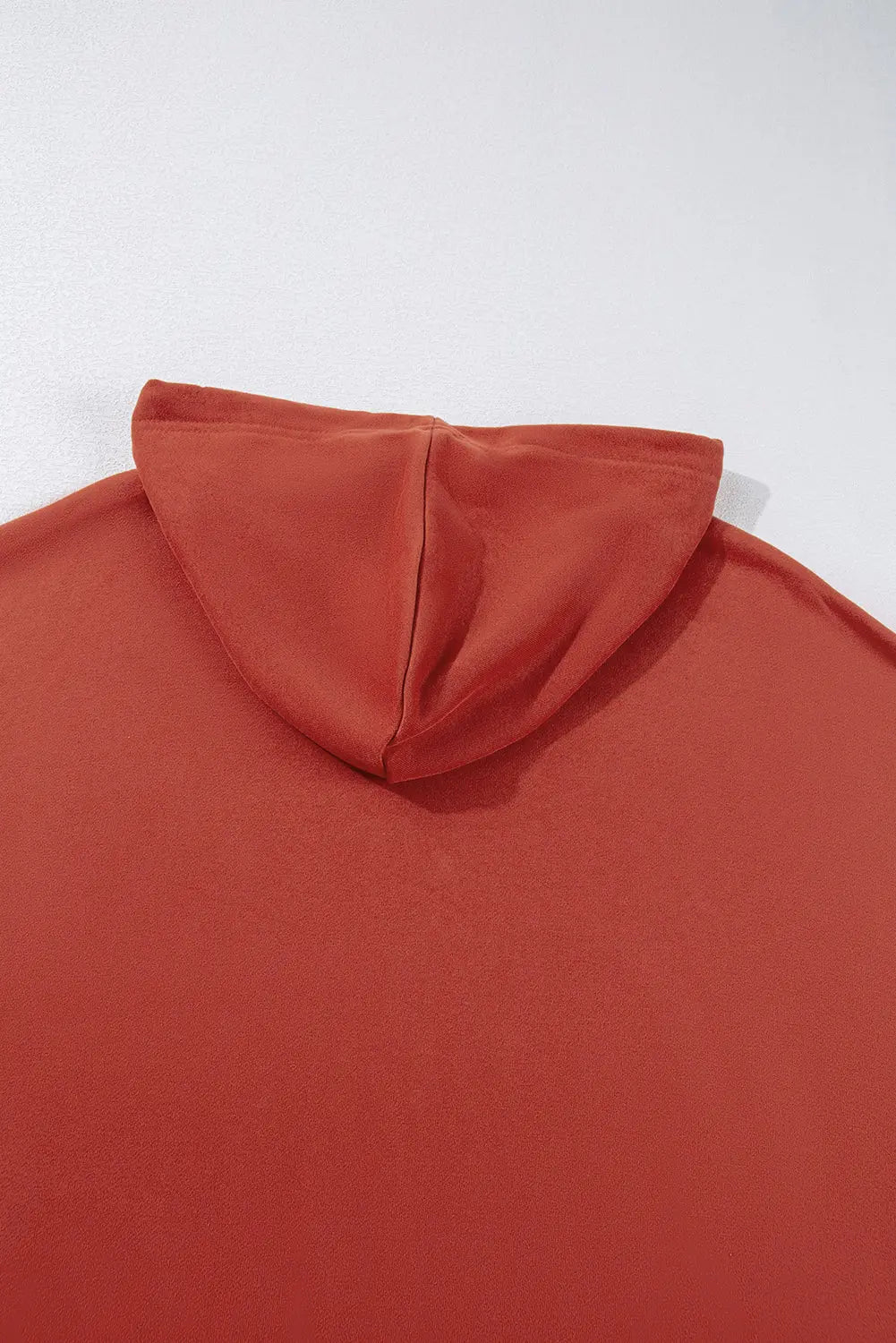 Red Clay Drop Shoulder Pocketed Baggy Drawstring Hoodie - eAura