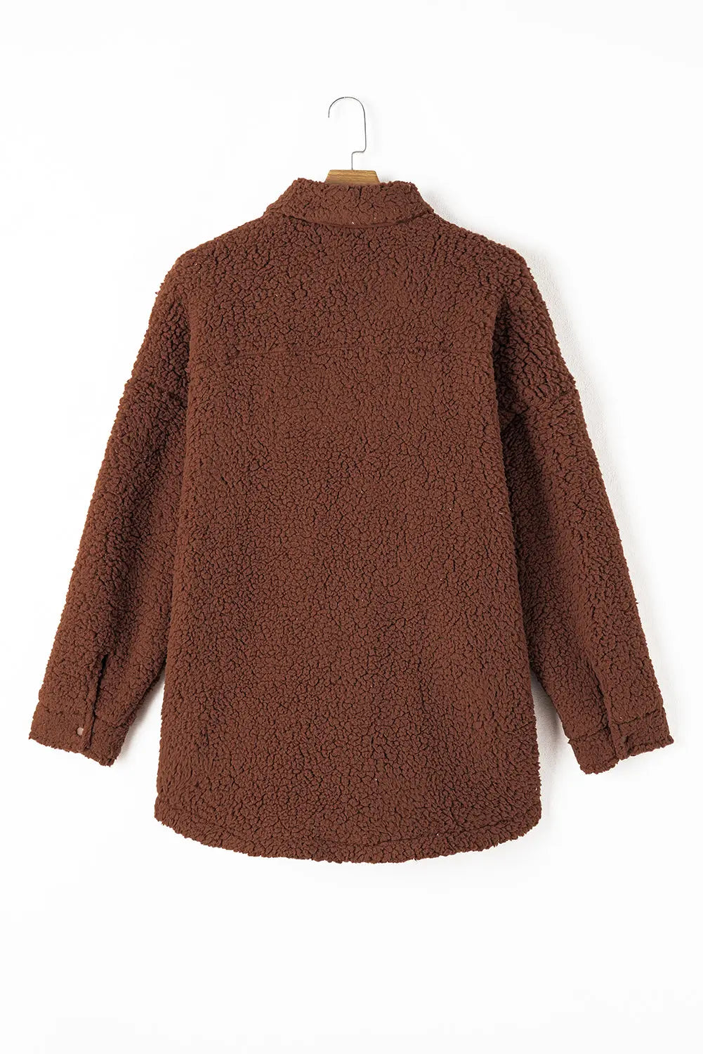 Red Clay Faux Shearling Teddy Bear Jacket - eAura