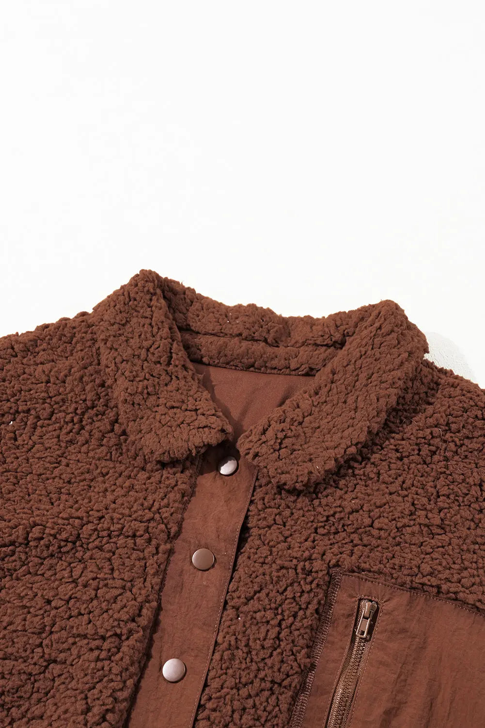 Red Clay Faux Shearling Teddy Bear Jacket - eAura