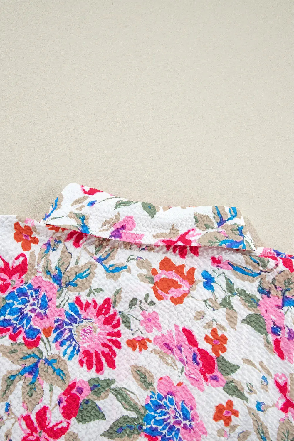 Red Floral Print Slim Fit Buttoned Turn Down Collar Shirt Beagle Boutique Fashion Outlet