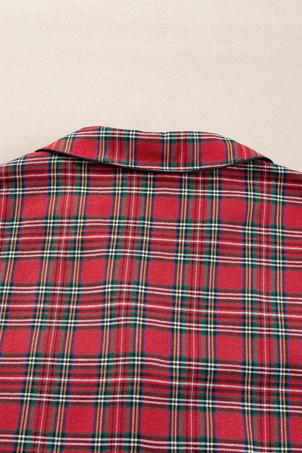 Red Plaid Printed Shirt and Trousers Plus Size Lounge Set Beagle Boutique Fashion Outlet