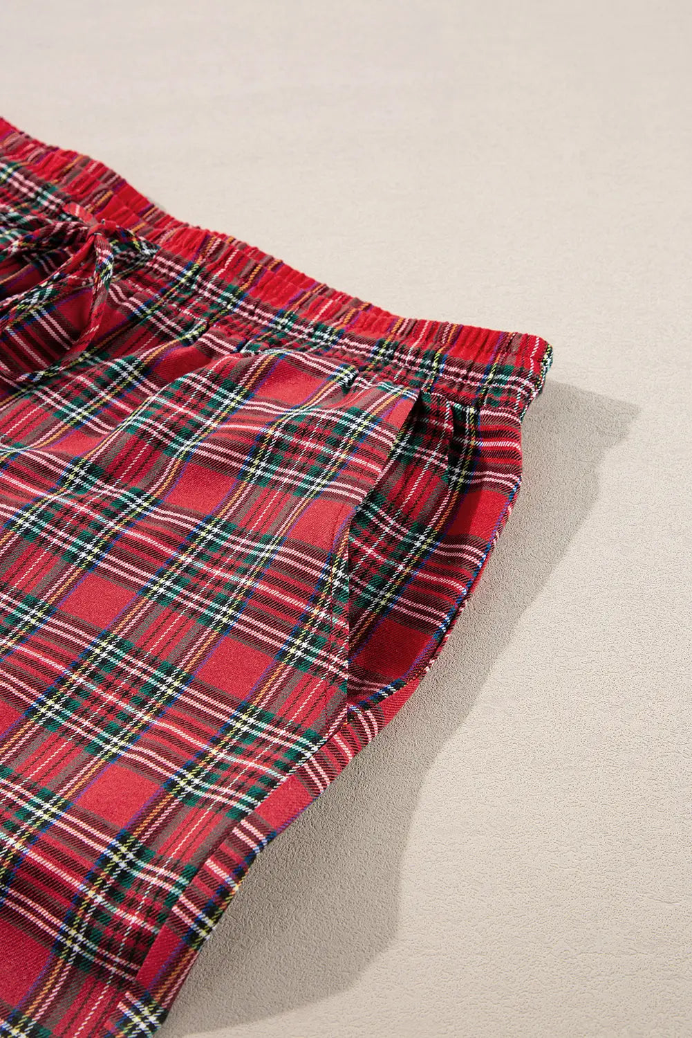 Red Plaid Printed Shirt and Trousers Plus Size Lounge Set Beagle Boutique Fashion Outlet