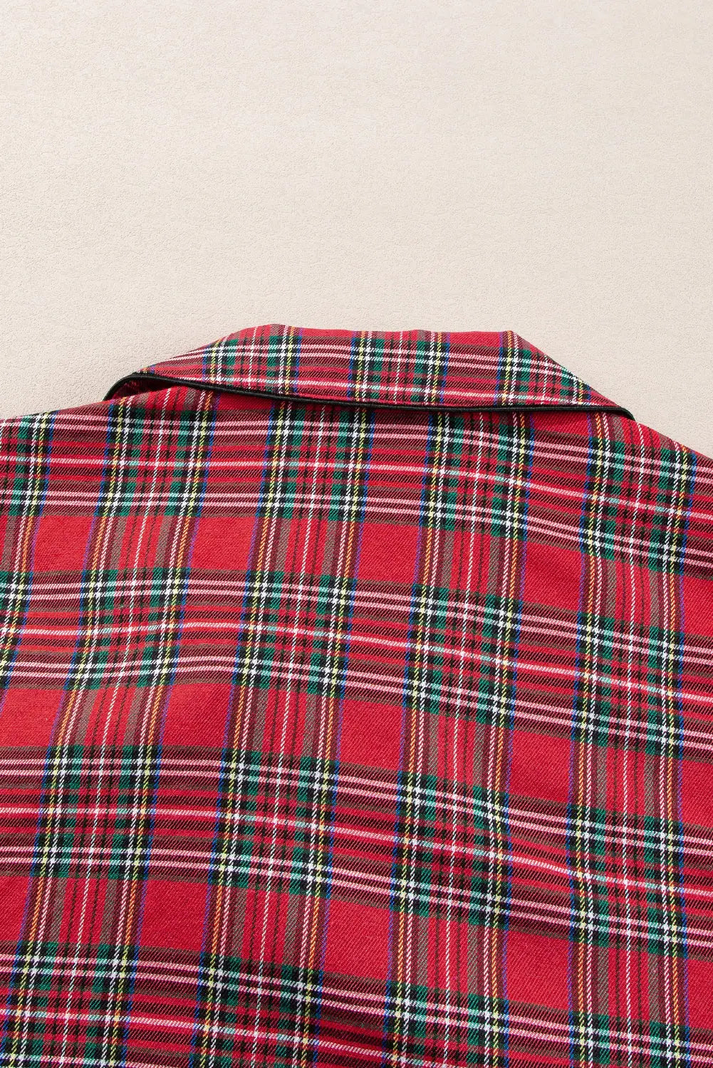 Red Plaid Printed Shirt and Trousers Plus Size Lounge Set Beagle Boutique Fashion Outlet