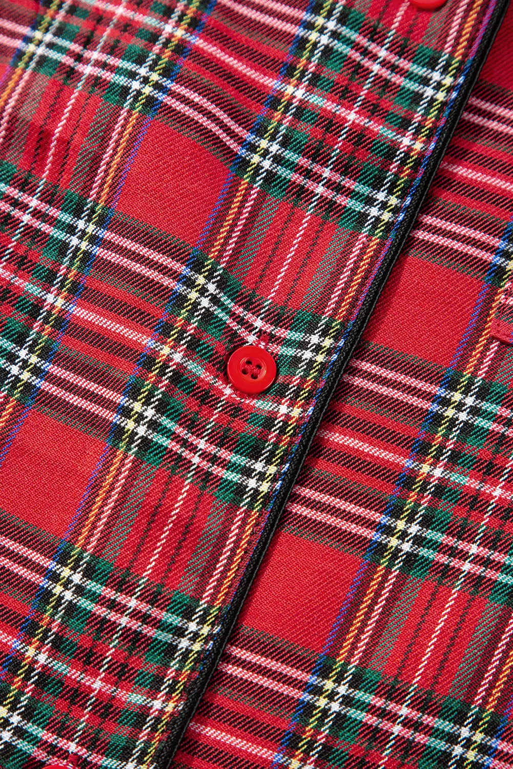 Red Plaid Printed Shirt and Trousers Plus Size Lounge Set Beagle Boutique Fashion Outlet