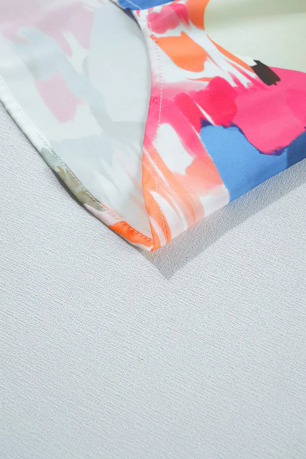 Rose Abstract Print Ruffled Puff Sleeve Shirt - eAura