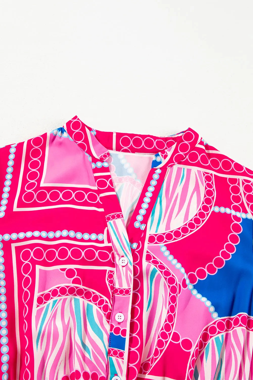 Rose Boho Abstract Printed Puff Sleeve Drawstring Waist Ruffled Mini Dress - eAura