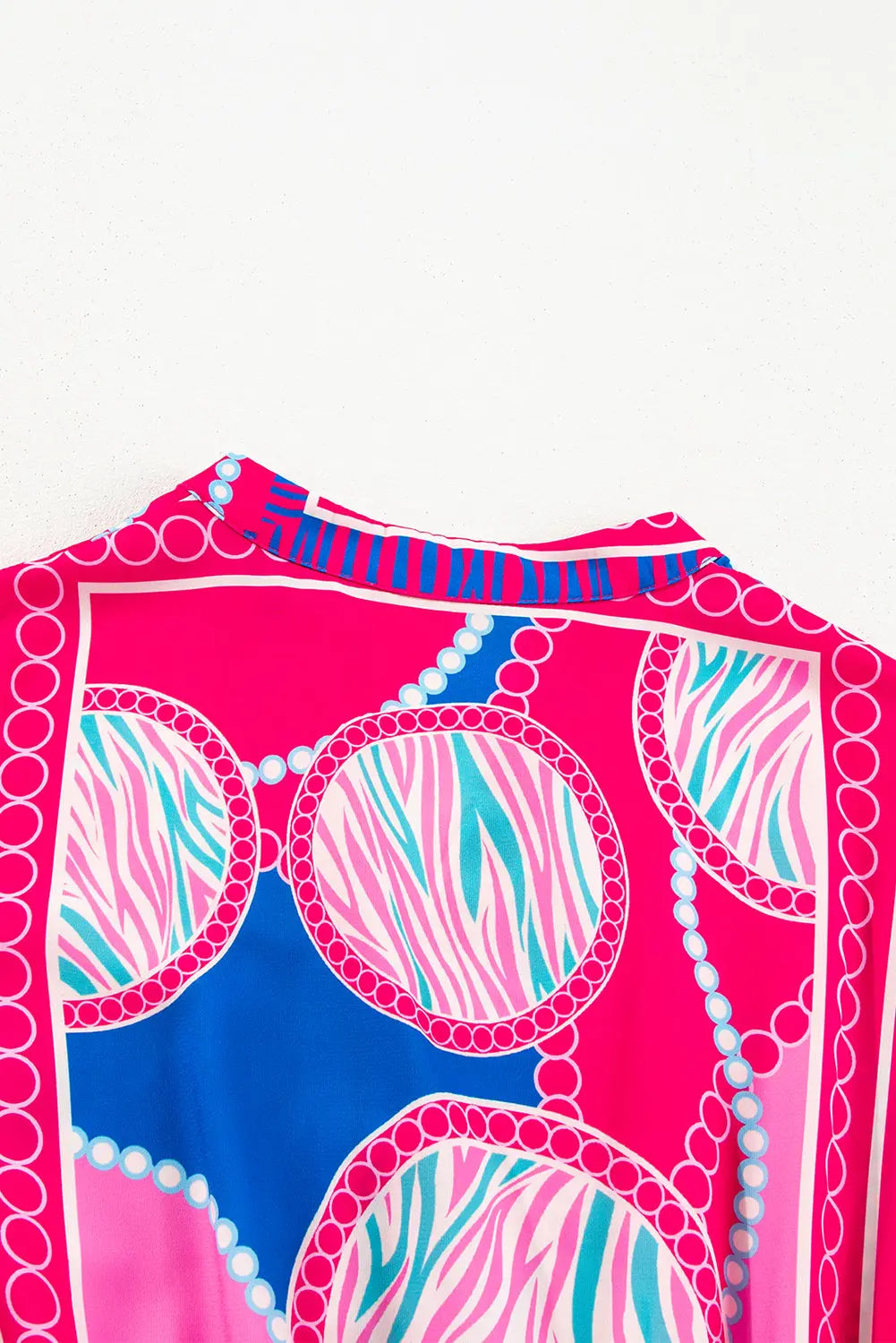 Rose Boho Abstract Printed Puff Sleeve Drawstring Waist Ruffled Mini Dress - eAura